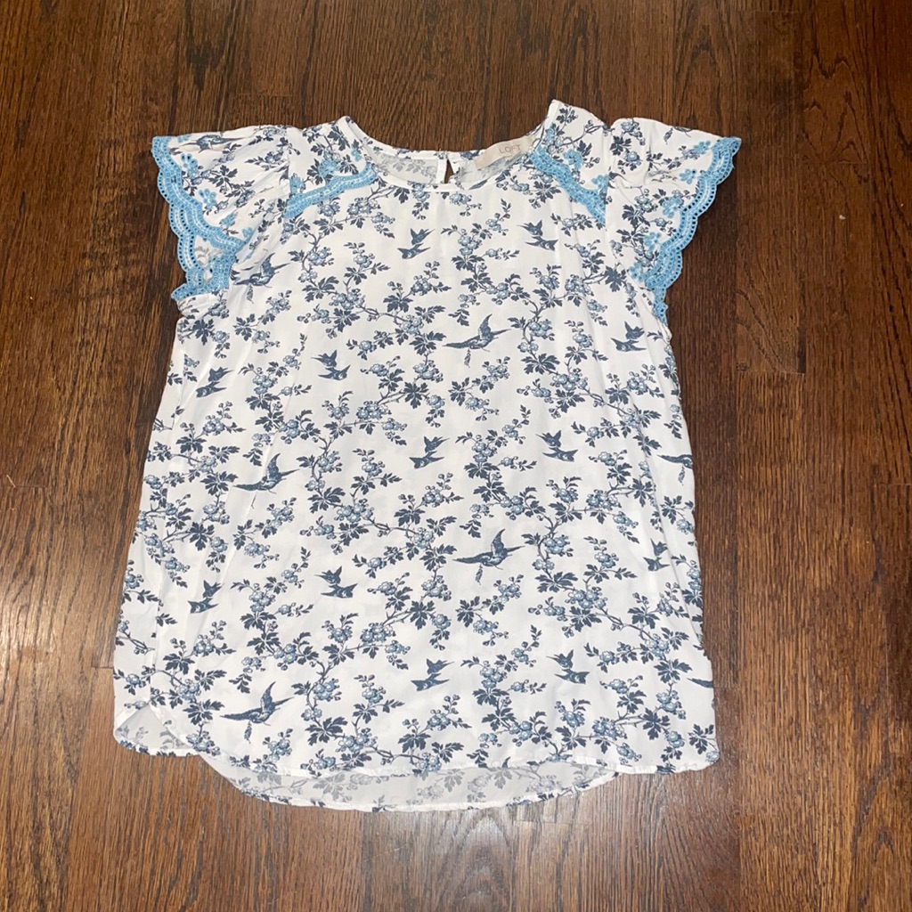 Loft Blue Patterned Blouse!